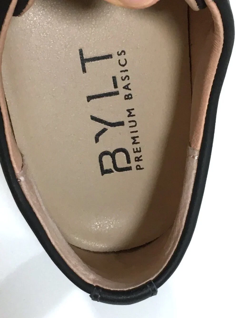BYLT Premium Basics Lux Low Sneakers Mens Size 8.5 Black Leather